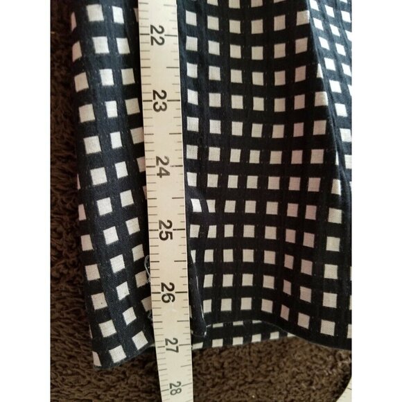 Elle Mid Rise Black & White Check Straight Leg Cropped Pants Women's Size 2 - Picture 12 of 16